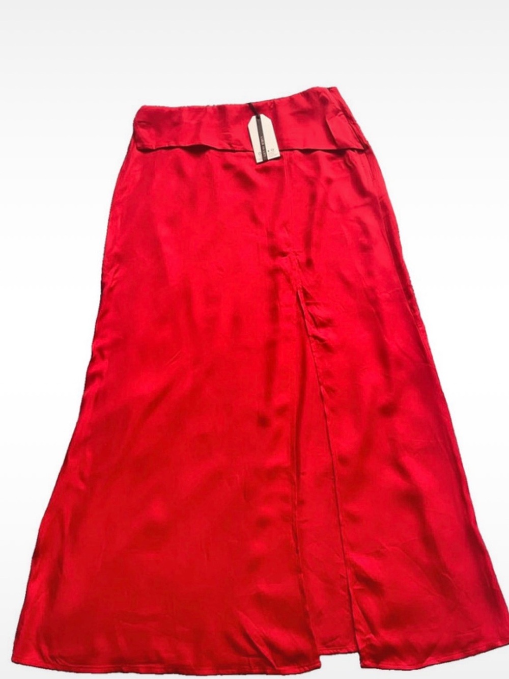 NWT OXXO (Catch The City) Asymmetric High Waist Red Long Skirt M.